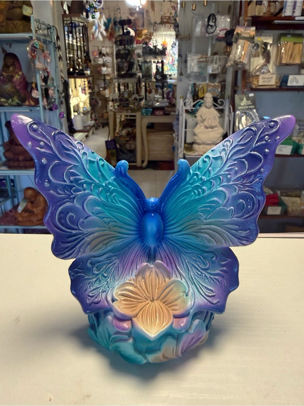 Decorative Blue-Purple Butterfly incense burner